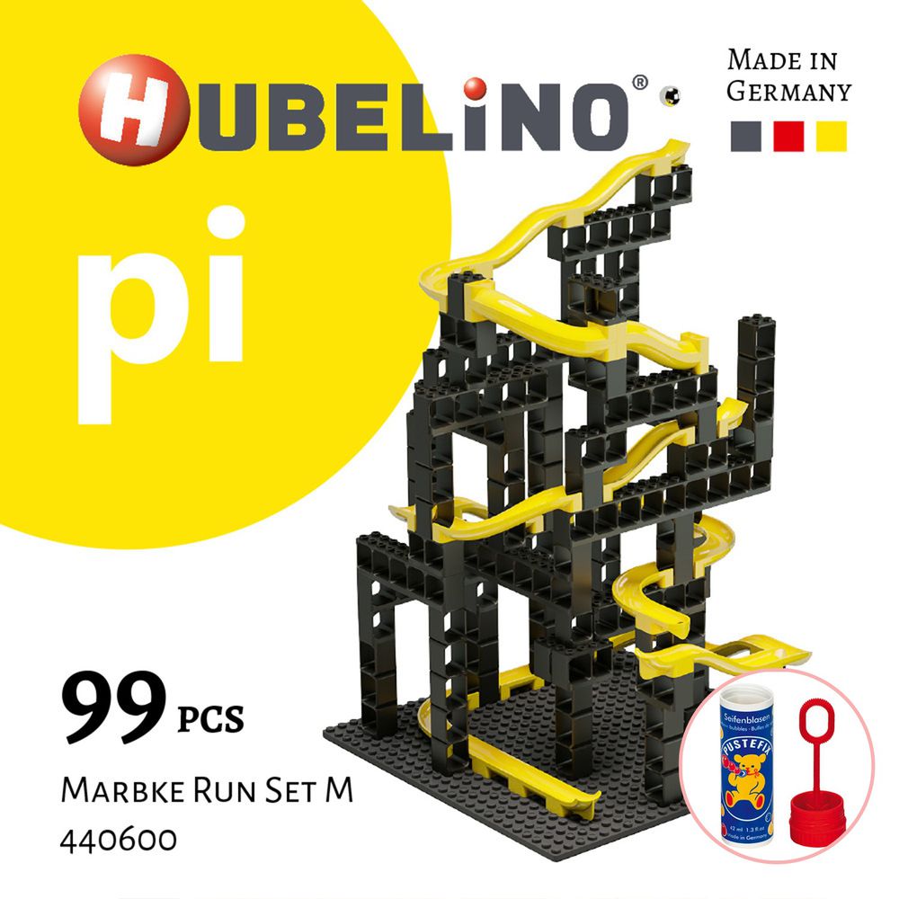 德國 HUBELiNO - pi系列軌道積木 99pcs (基礎顆粒+軌道套件)-獨家買就送德國 Pustefix經典款魔法泡泡瓶1入-70ml