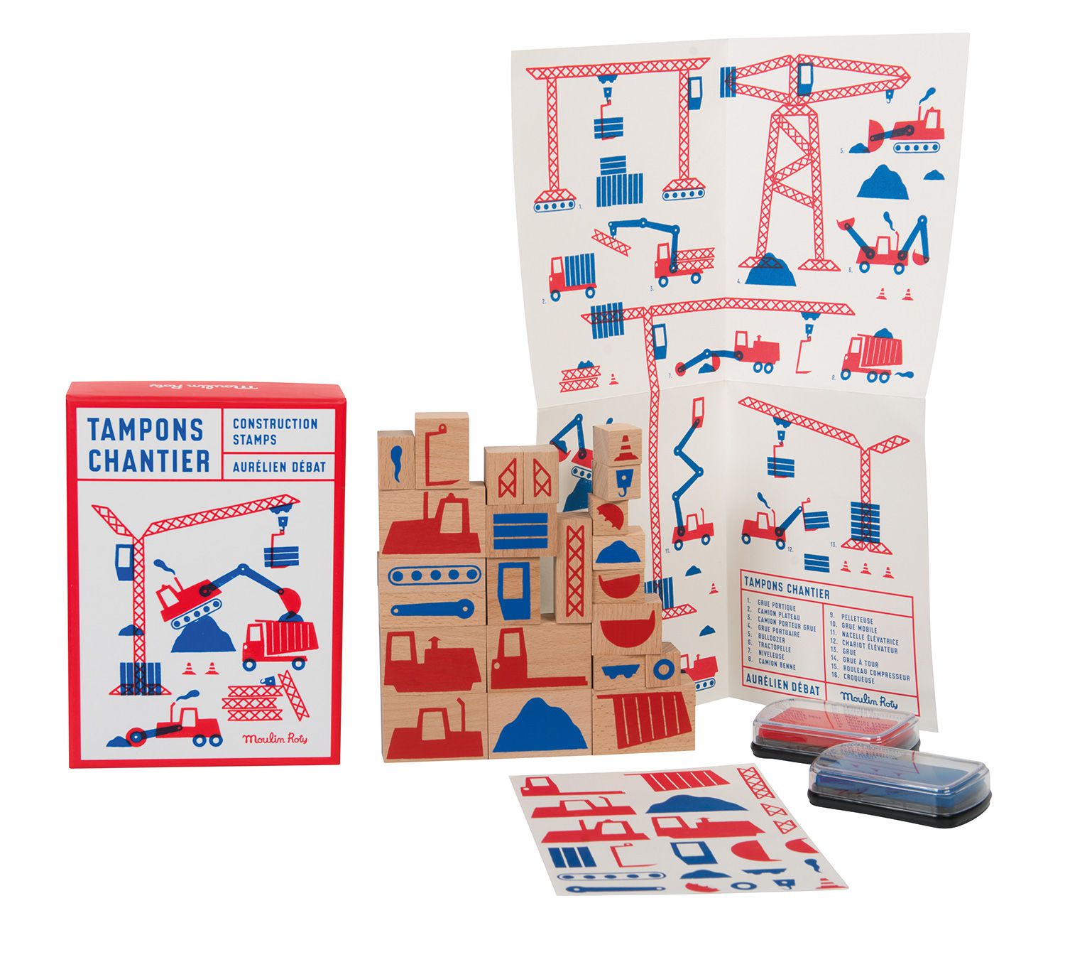 Moulin Roty - 木質印章遊戲組-挖土機