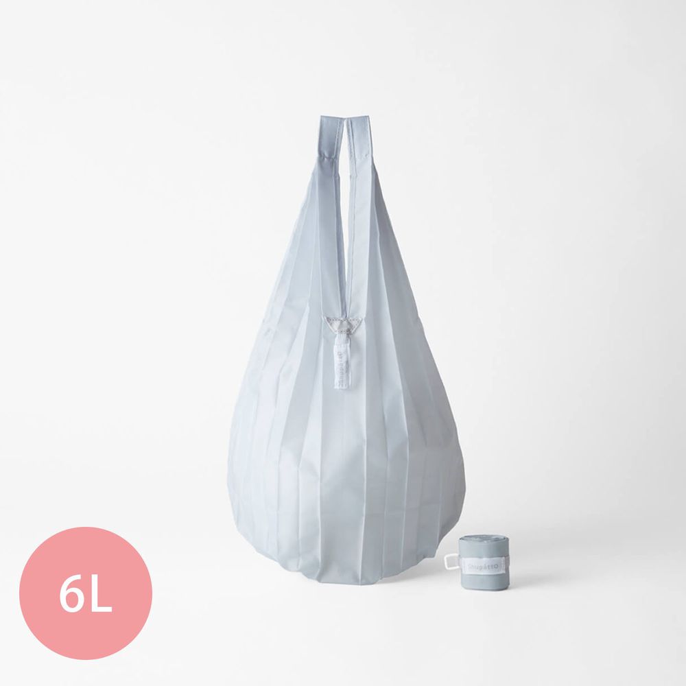 日本 MARNA - Shupatto 秒收摺疊購物袋-Drop水滴輕薄款-冰河灰 (mini(20x42cm))-耐重 3kg / 6L