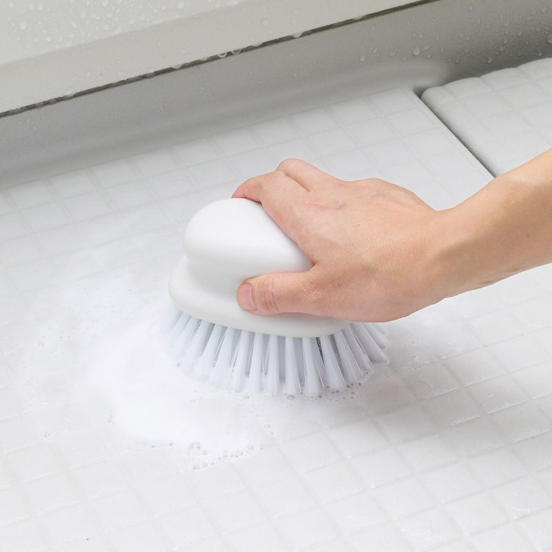 日本 MARNA - 浴廁地板專用 好握清潔刷-白