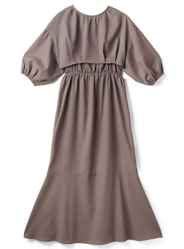 日本 GRL - 兩件式小外套魚尾修身洋裝-靜謐藍