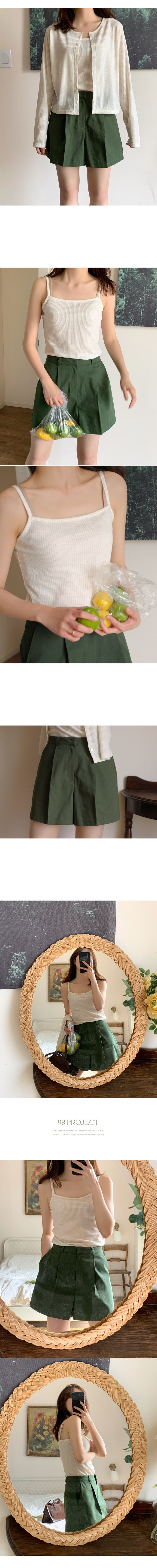 韓國 98doci - 簡約風格兩件式細肩帶背心/外套-天藍