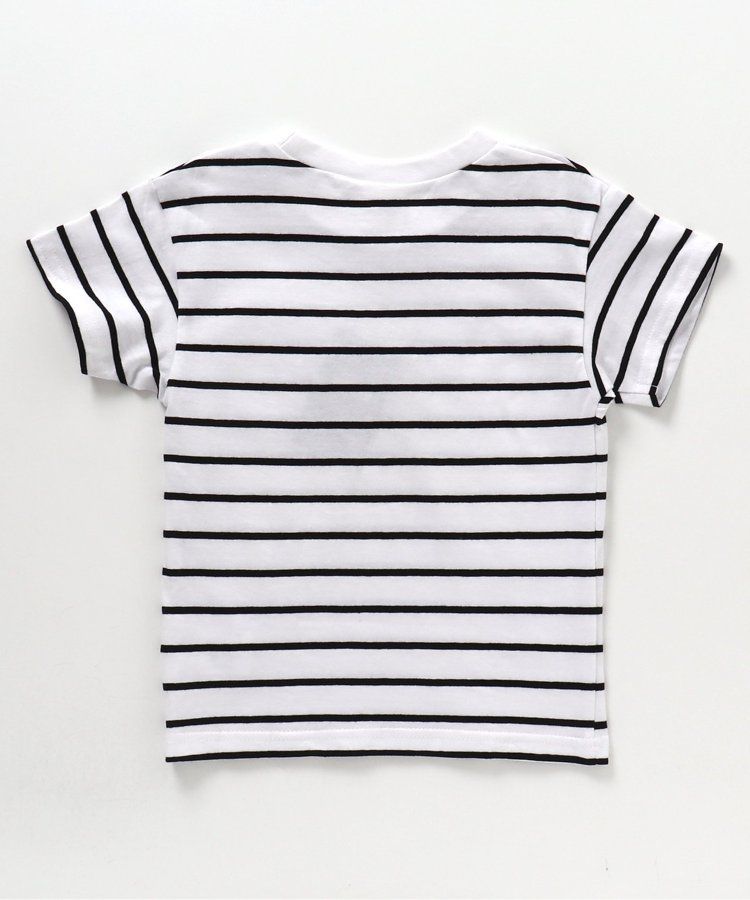 日本 BREEZE - 百搭舒適圓領短袖上衣-條紋-萊姆綠