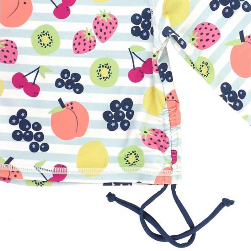 美國 RuffleButts - 小女童UPF 50+防曬兩件式長袖泳裝-水果嘉年華