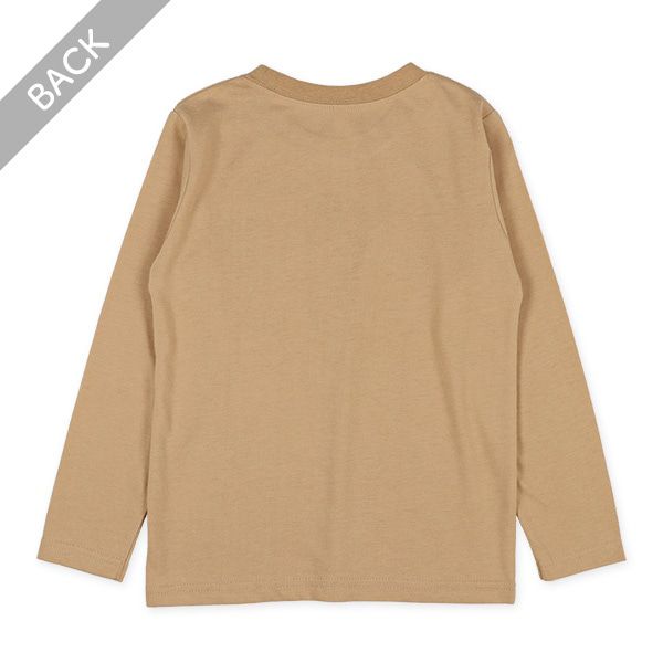 日本西松屋 - 圓領印花薄長袖上衣-Camping-深灰