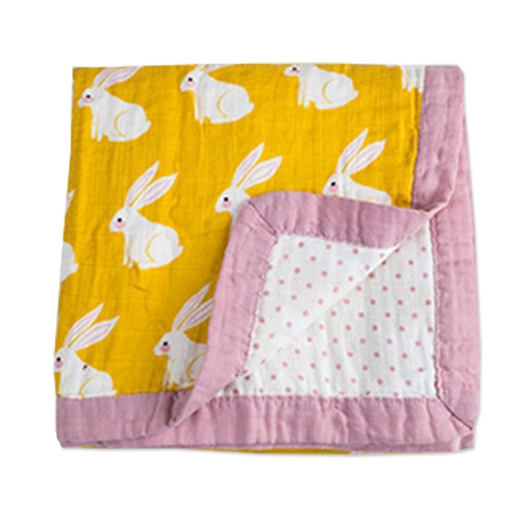 Muslin Tree - 厚款-印花四層嬰兒紗布包巾/蓋被-兔子 (120*120cm)