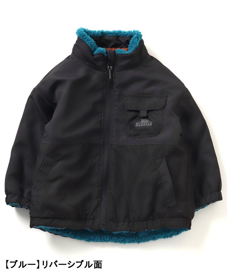 日本 BREEZE - 異材質雙面穿帥氣感外套-黑