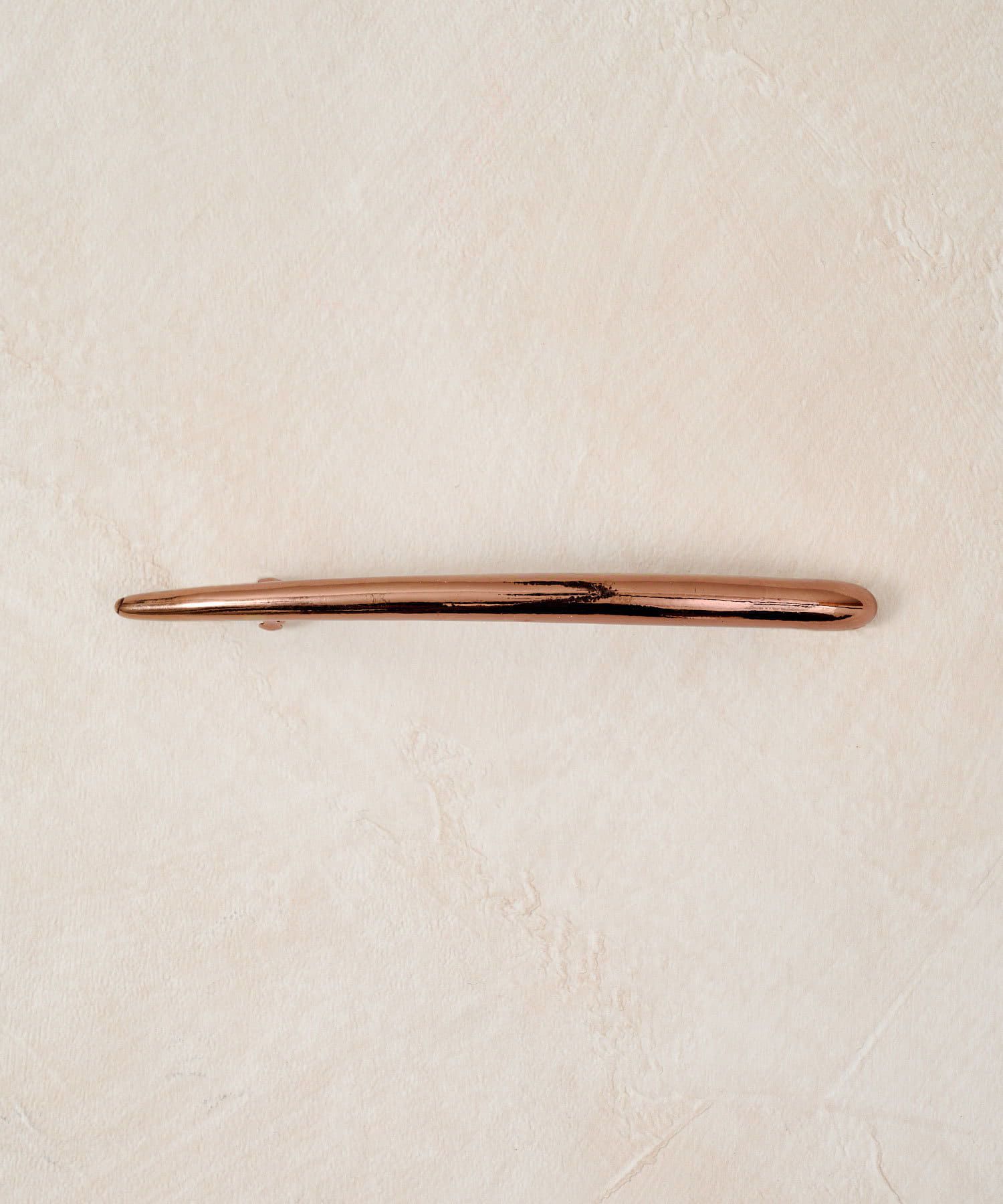 日本 Lattice - 率性簡約金屬一字夾/髮夾-銅棕