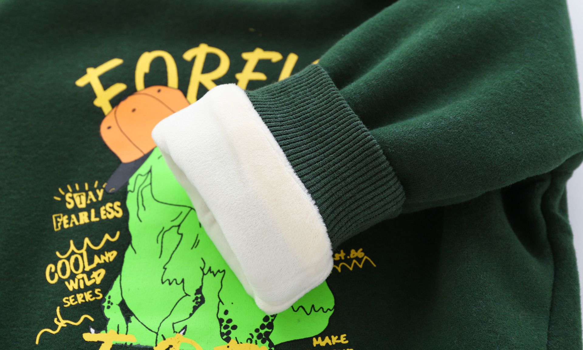 WELLKIDS - 假兩件高領長袖休閒上衣-兇巴巴暴龍-深藍色