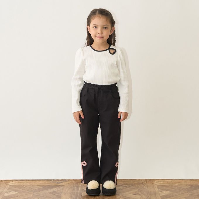 日本 Lycee mine - 愛心鏤空羅紋長袖上衣-白