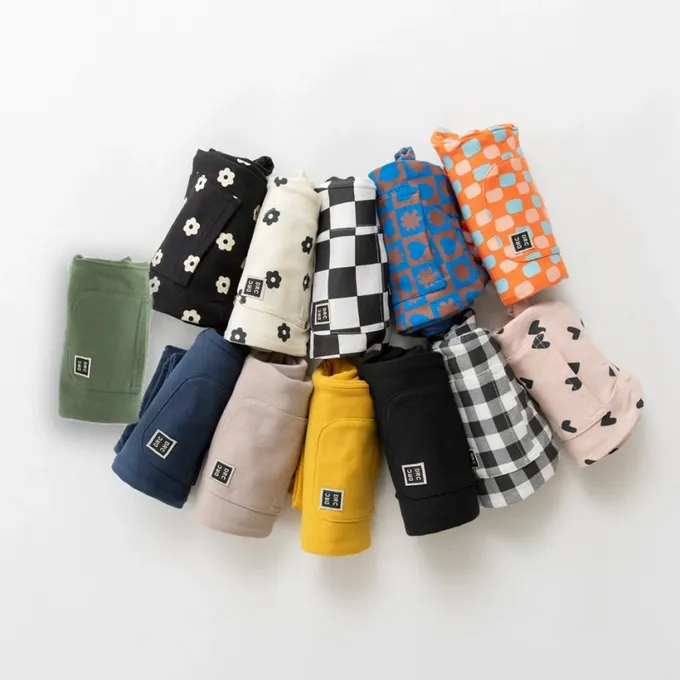 日本 BRANSHES - 定番超彈力百搭長褲-點點-橘