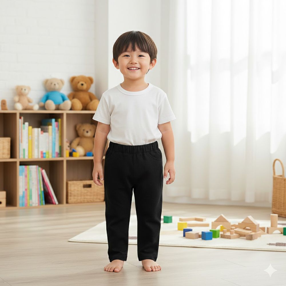 7分經典褲-耐摩擦-黑色