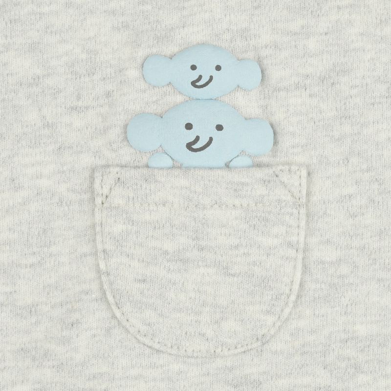 akachan honpo - 長袖舒適連身衣-灰色 (50~60cm)