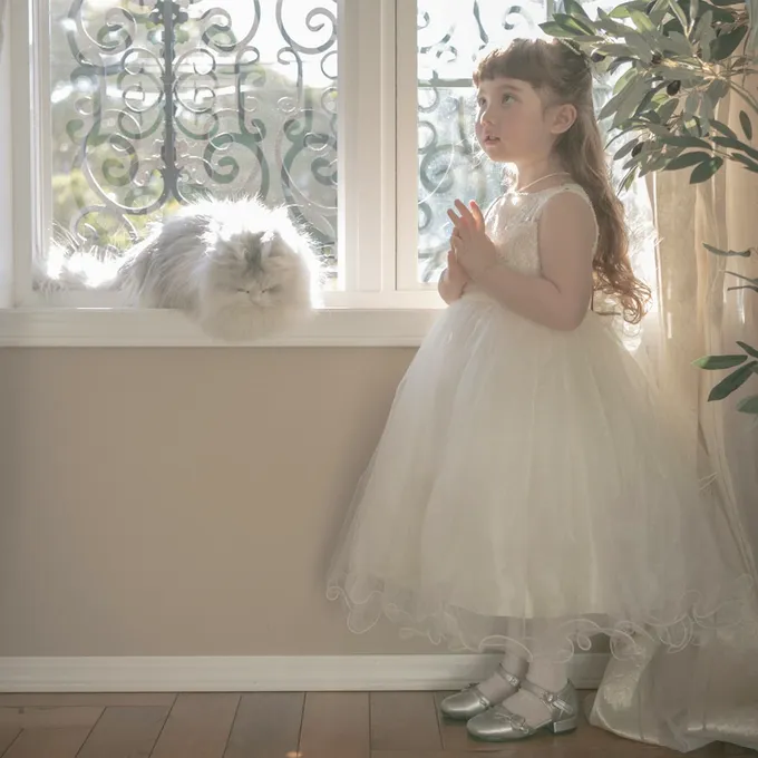 日本 Catherine Cottage - 夢幻層次蝴蝶結洋裝/小禮服-土耳其藍