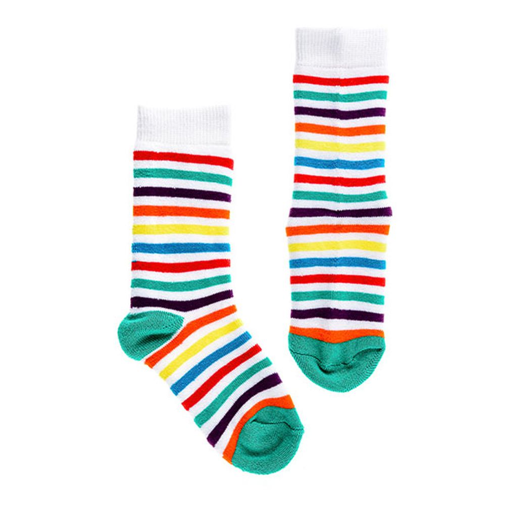 【英國Squelch】 - 防滑棉襪-Stripes粉彩條紋 (3-6Y)