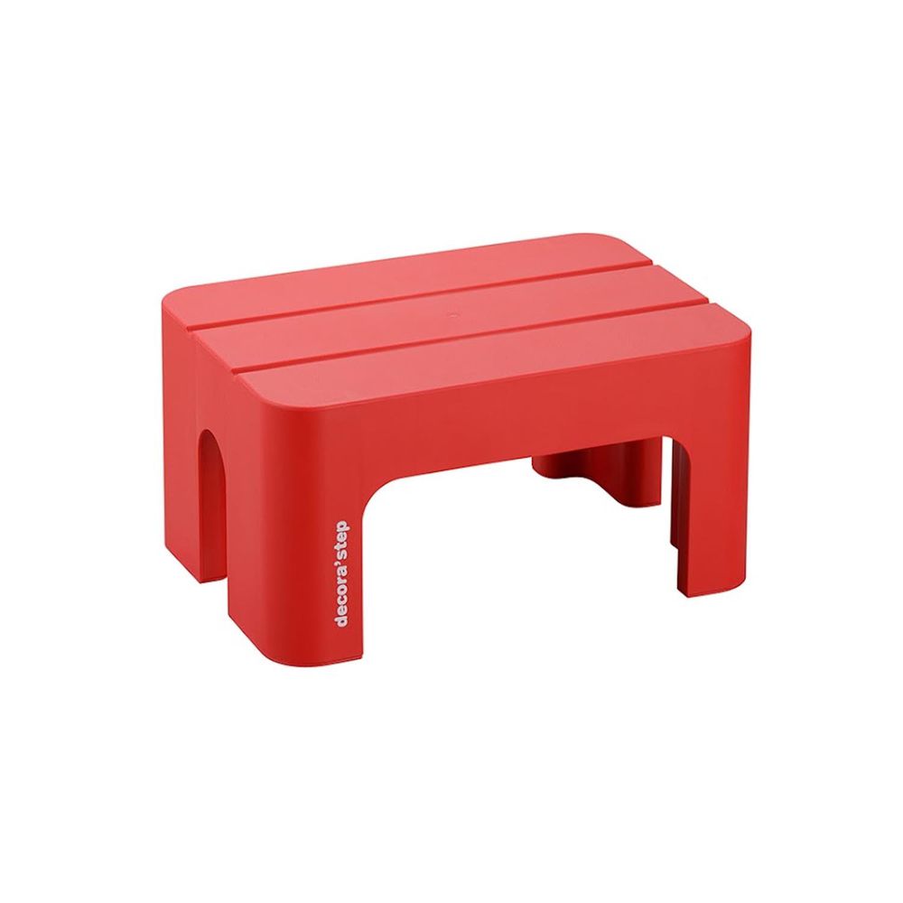 日本squ+ - Decora step日製多功能墊腳椅凳(耐重100kg)-紅 (高20cm)