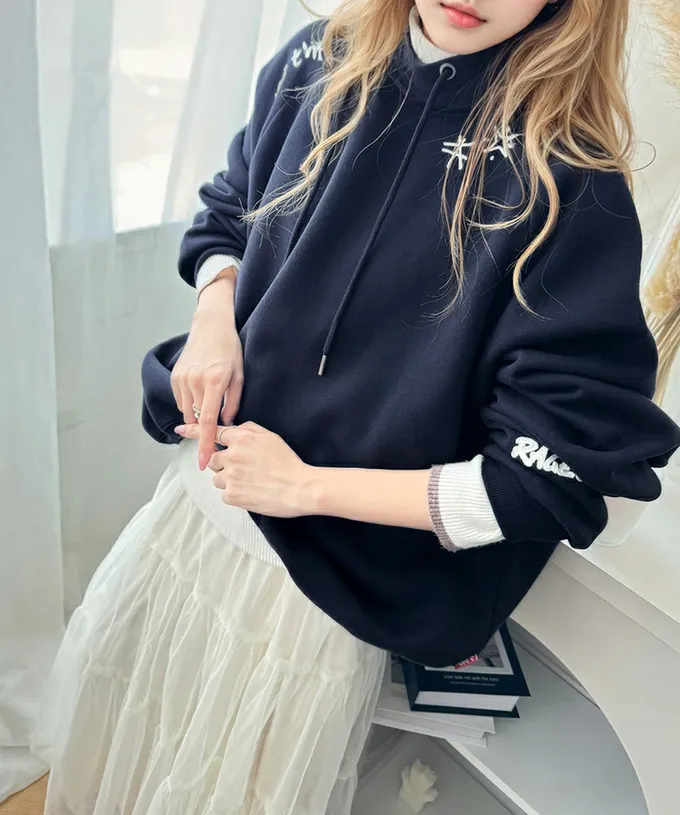 日本 Classical Elf - Java 刺繡logo寬鬆版型帽T-燕麥灰