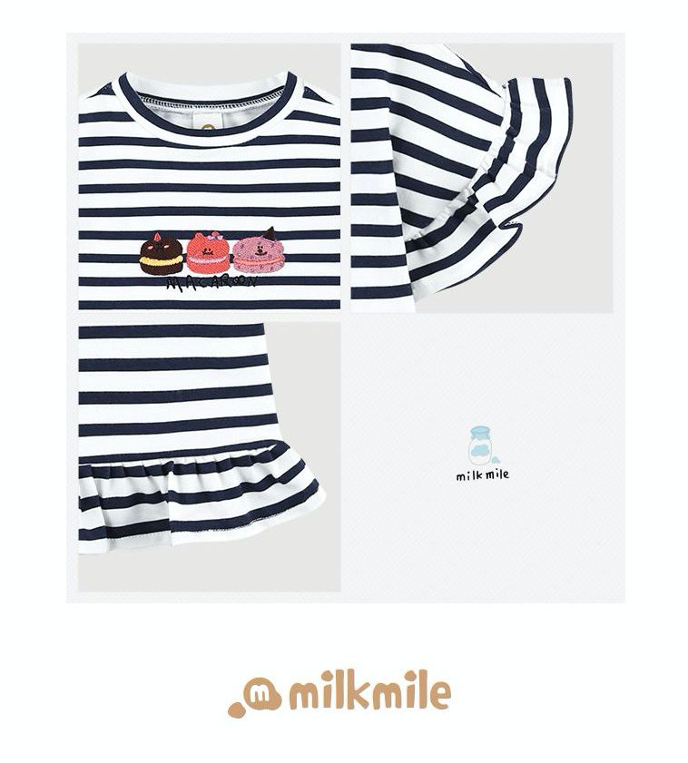 韓國 milk mile - 馬卡龍荷葉喇叭袖上衣-淺紫