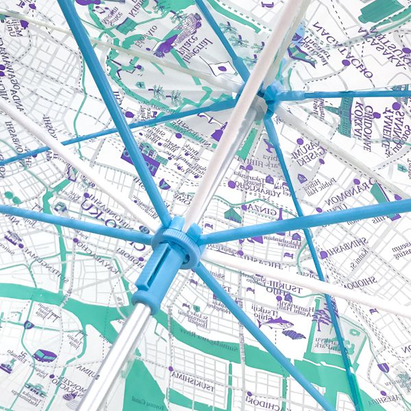 日本Caetla - Evereon可替換式環保輕量傘-東京散策-藍