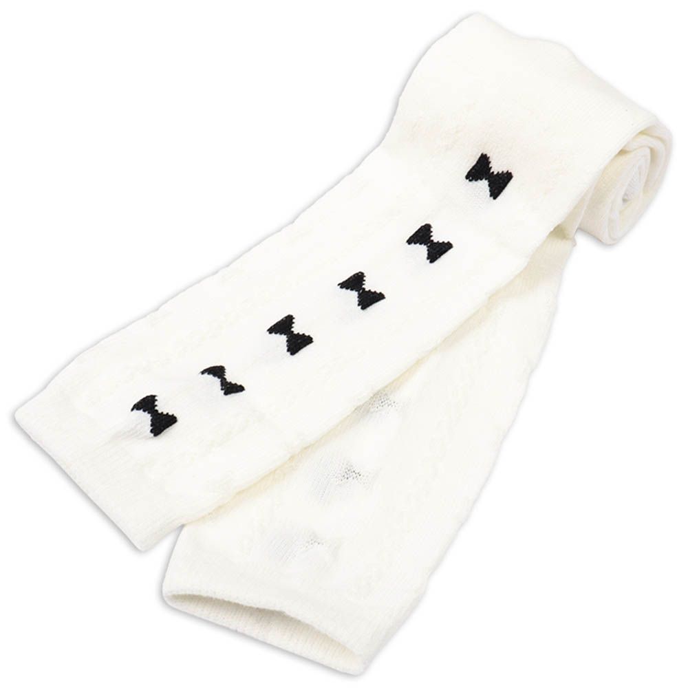 緊身褲-蝴蝶結-米白色