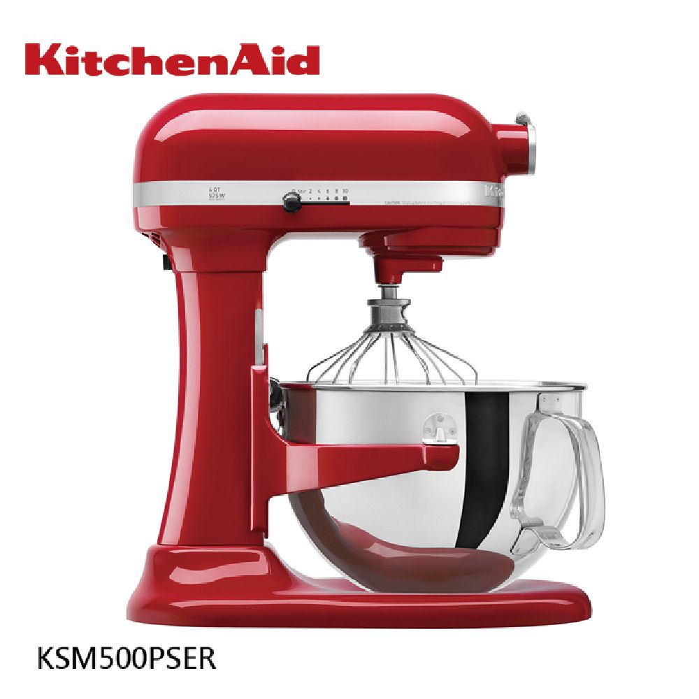 Kitchen Aid - 5QT升降式桌上型攪拌機 (KSM500PSER/3KSM5CBTER)-紅色-鋼桶容量4.8L 重量13Kg