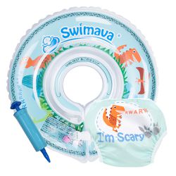 Swimava - G1+S1 脖圈/泳褲組-恐龍-1-18個月，13kg以內/泳褲:8-14kg
