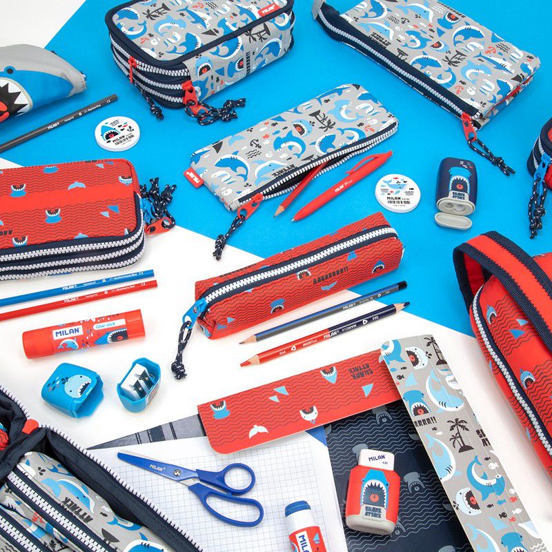 MILAN - 文具袋_熱血鯊客(3層不含筆)