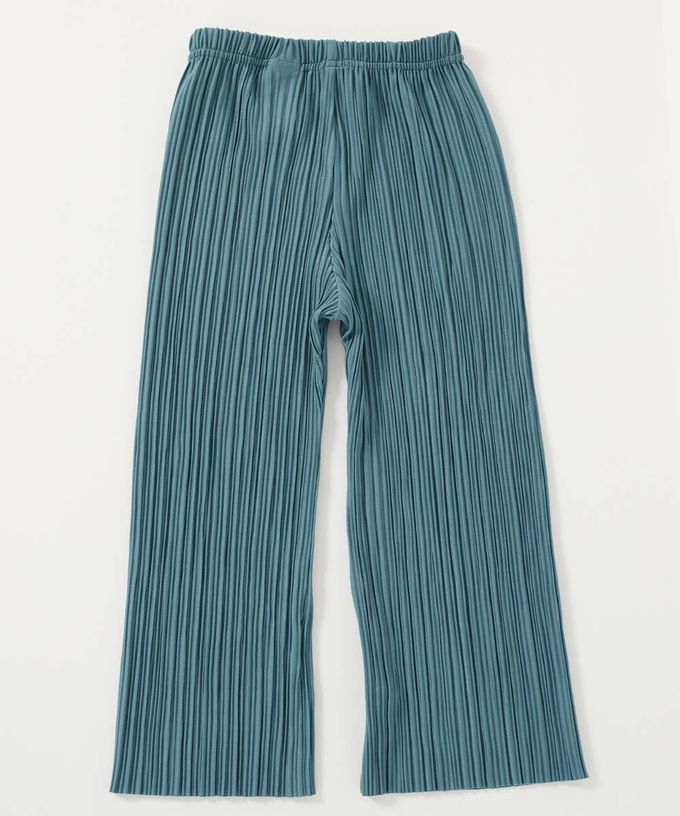 日本 devirock - [可剪裁]時尚細摺女孩寬褲-黑