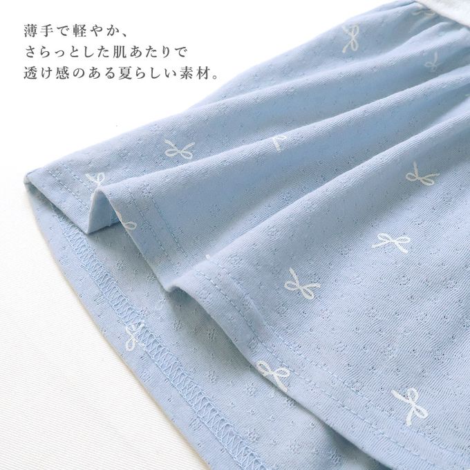 日本 ZOOLAND - 貝殼蕾絲領緹花短袖上衣-蝴蝶結印花-粉紅