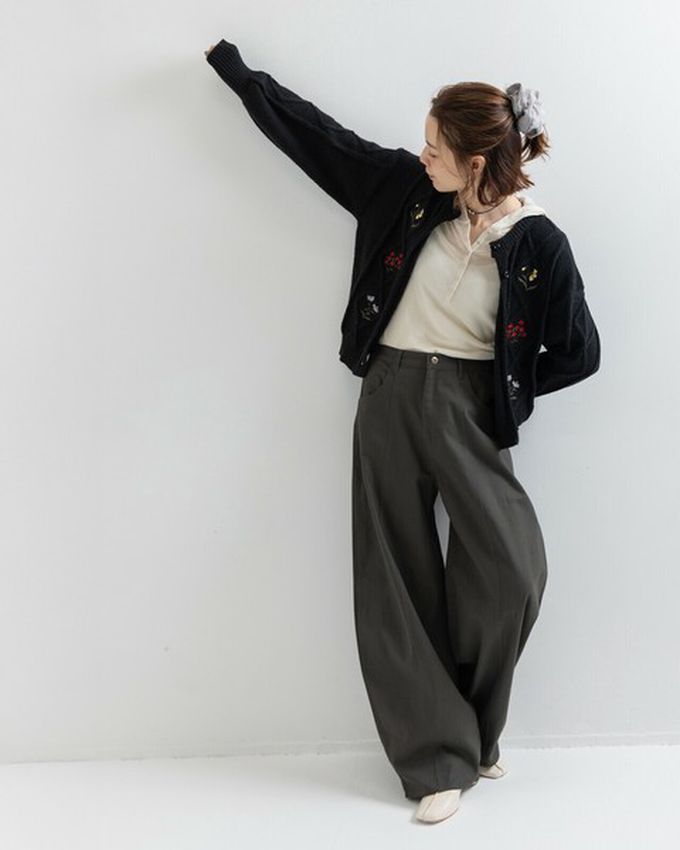 日本 gleam - 文藝風小花刺繡立體針織開襟衫-白