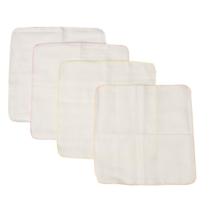 akachan honpo - 棉紗手帕20入-動物、水果-米白色 (23.5cm×23.5cm)