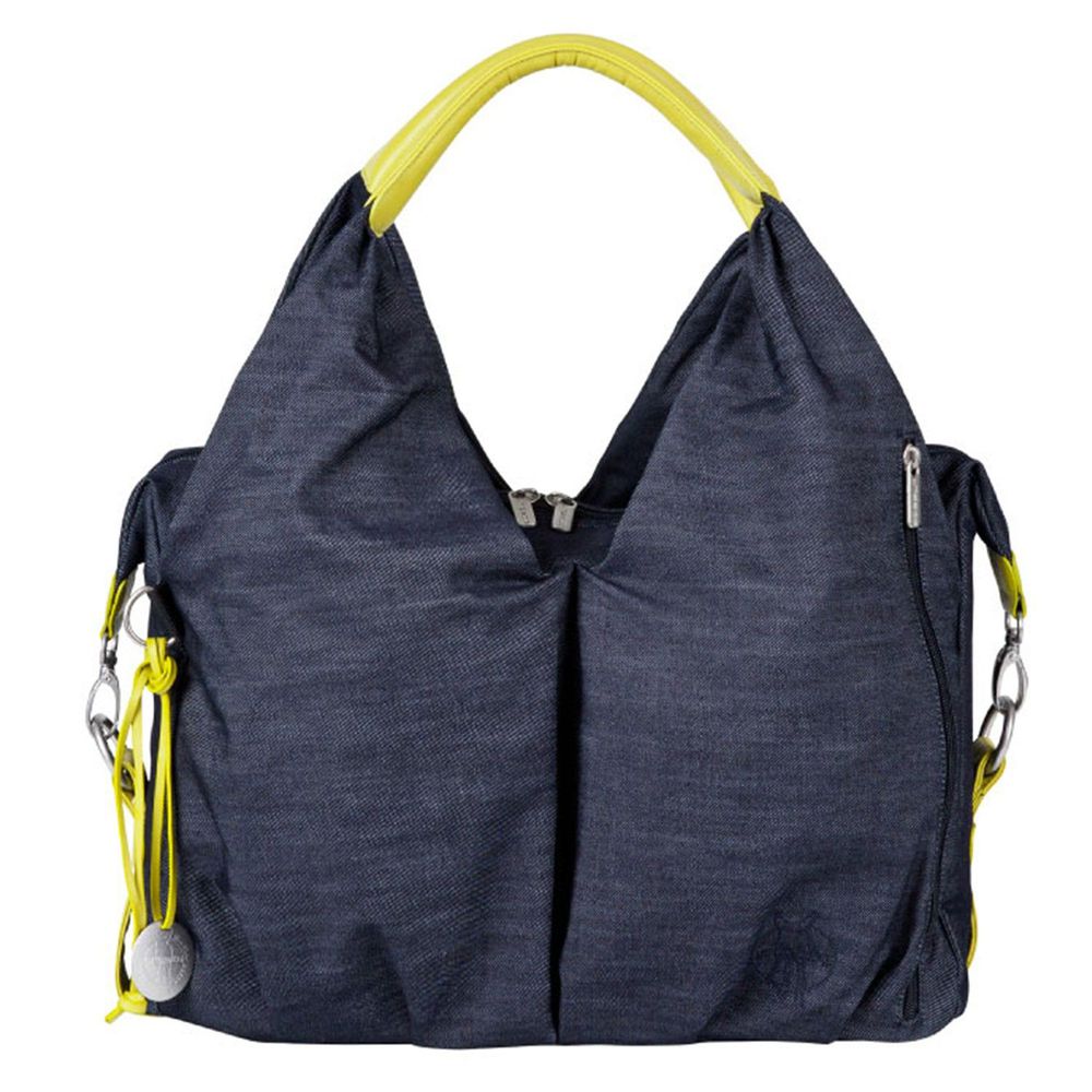 德國 Lassig - 時尚單寧托特媽媽包-單寧藍-含尿布墊+推車掛勾+保溫瓶收納包+小收納包+長背帶
