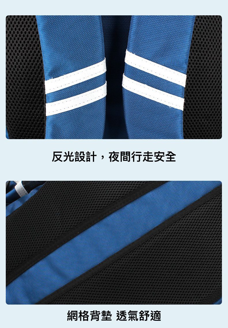 休閒大容量透氣減壓書包-卡通人物米奇-深藍色 (建議身高130-150cm)