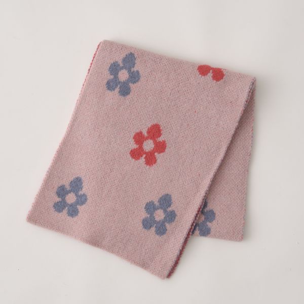 日本 Lycee mine - 少女小花柔軟圍巾-粉紅 (F)