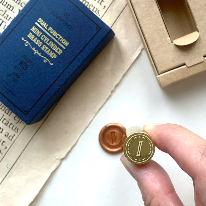 HAPPYMT - 小圓圓雙用印章/火漆章-復古英文字母-Y