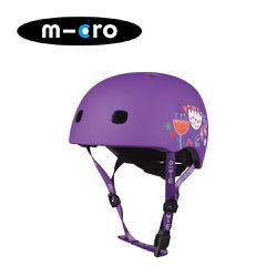 Micro - 瑞士 Helmet LED安全頭盔-消光紫色花朵