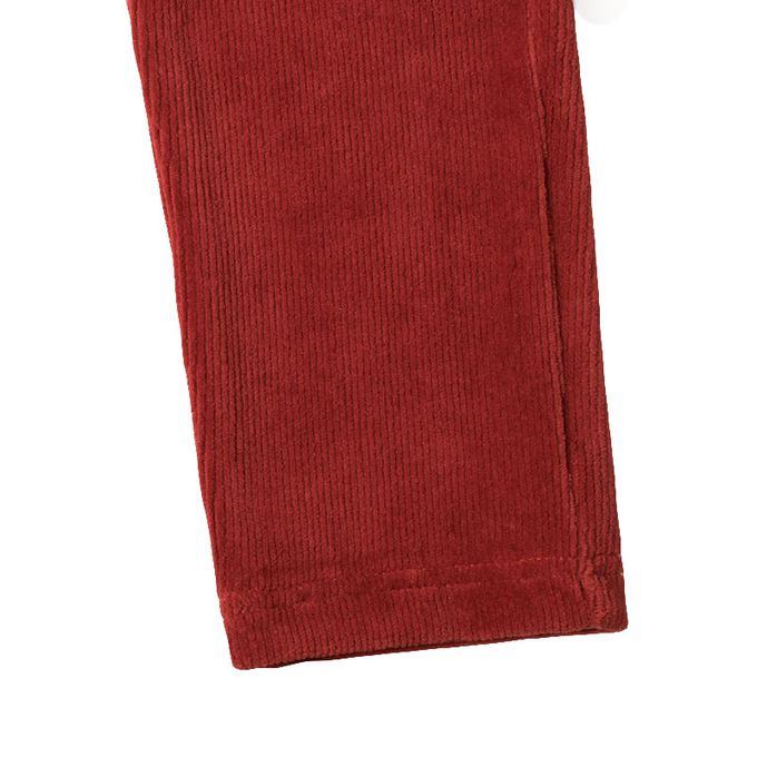 akachan honpo - 10分燈心絨褲-膝蓋圖案-紅色