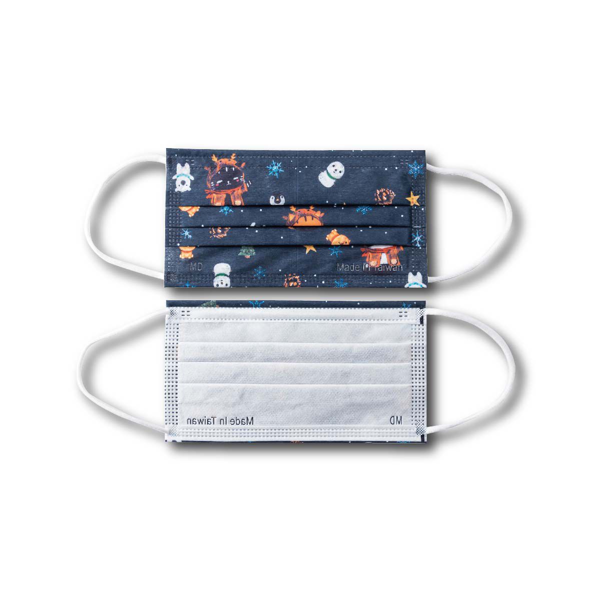 YSH 益勝軒 - 成人醫療級三層平面口罩/雙鋼印/台灣製-冰雪喵喵 (17.5x9.5cm)-30入/盒(未滅菌)單片包裝