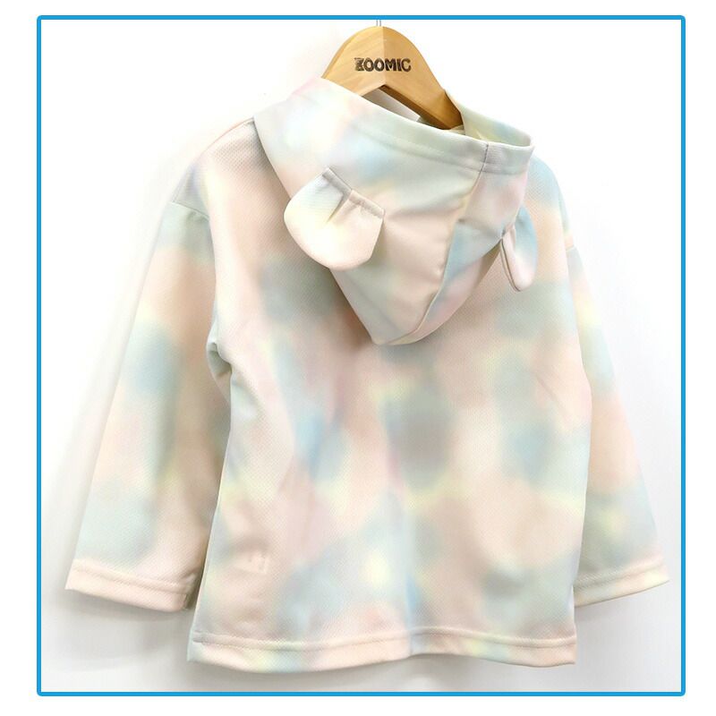 日本 ZOOLAND - 網眼輕量柔軟小耳朵薄外套-粉藍色系