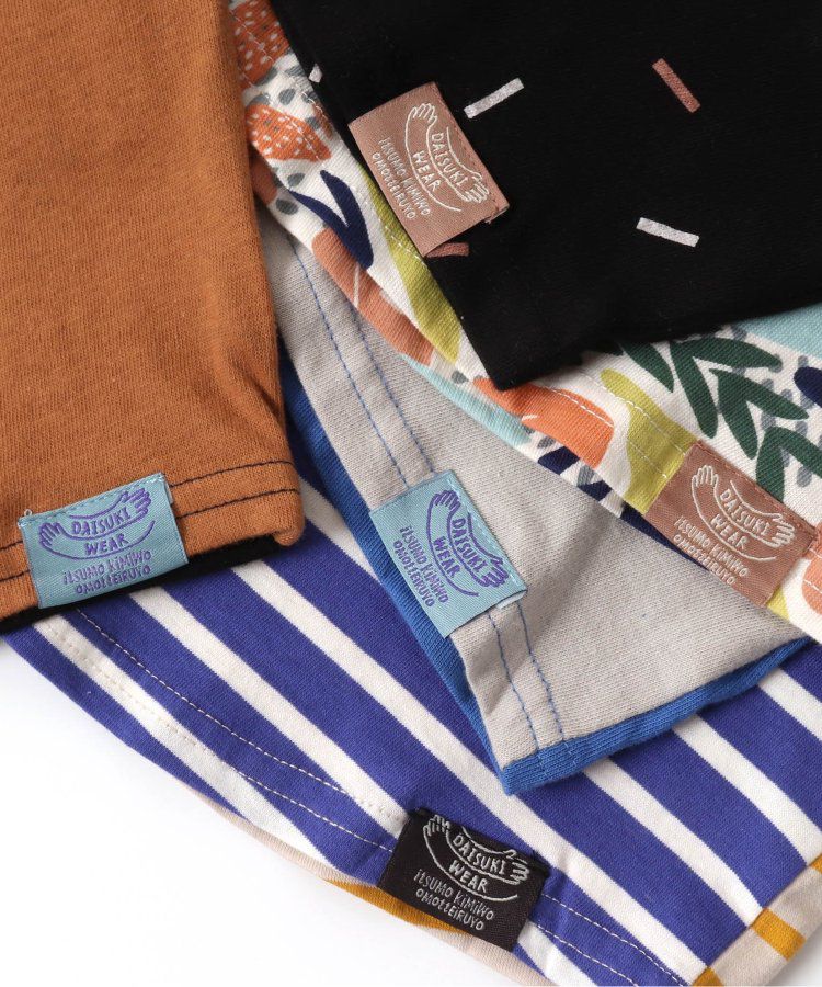 日本 BREEZE - 正反OK！圓領印花短袖上衣-線性-黑