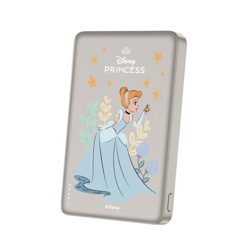 ✂附wh貼紙 迪士尼 20W PD超薄磁吸無線快充行動電源 5000mAh-灰姑娘