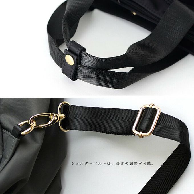 日本 aroco - 9口袋微光澤多功能後背包/手提包-摩卡