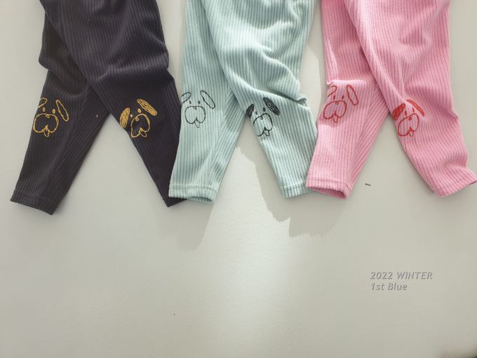 韓國 First Blue - 鬆緊腰大耳狗狗彈力褲-薄荷綠