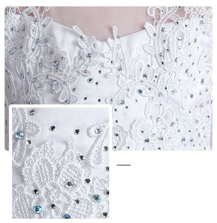 蕾絲網紗無袖澎澎紗裙-亮片小花-白色