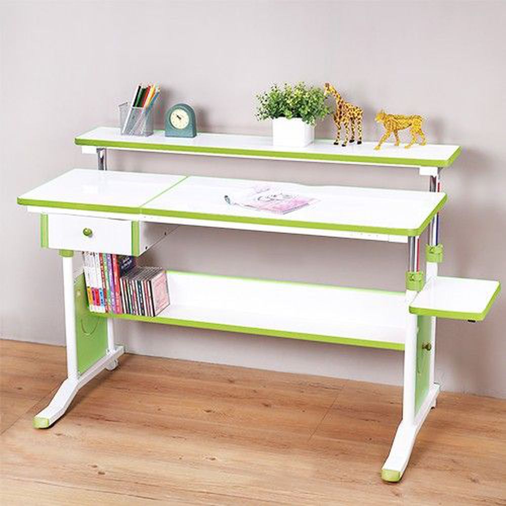 創意小天才 - 第五代兒童專用120cm調節桌+專用抽屜/兒童書桌-清新綠