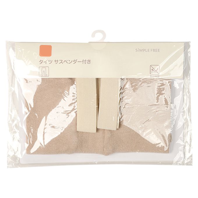 akachan honpo - 褲襪-附吊帶-淺卡其色