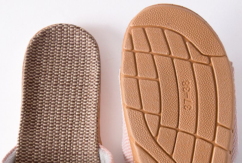 亞麻室內拖鞋-咖啡色