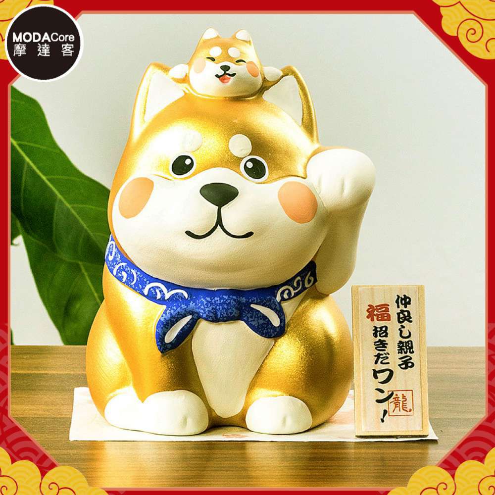 ◉春節開運招財◉日本製金色超萌大小秋田柴犬招財狗_撲滿存錢桶擺飾桌飾