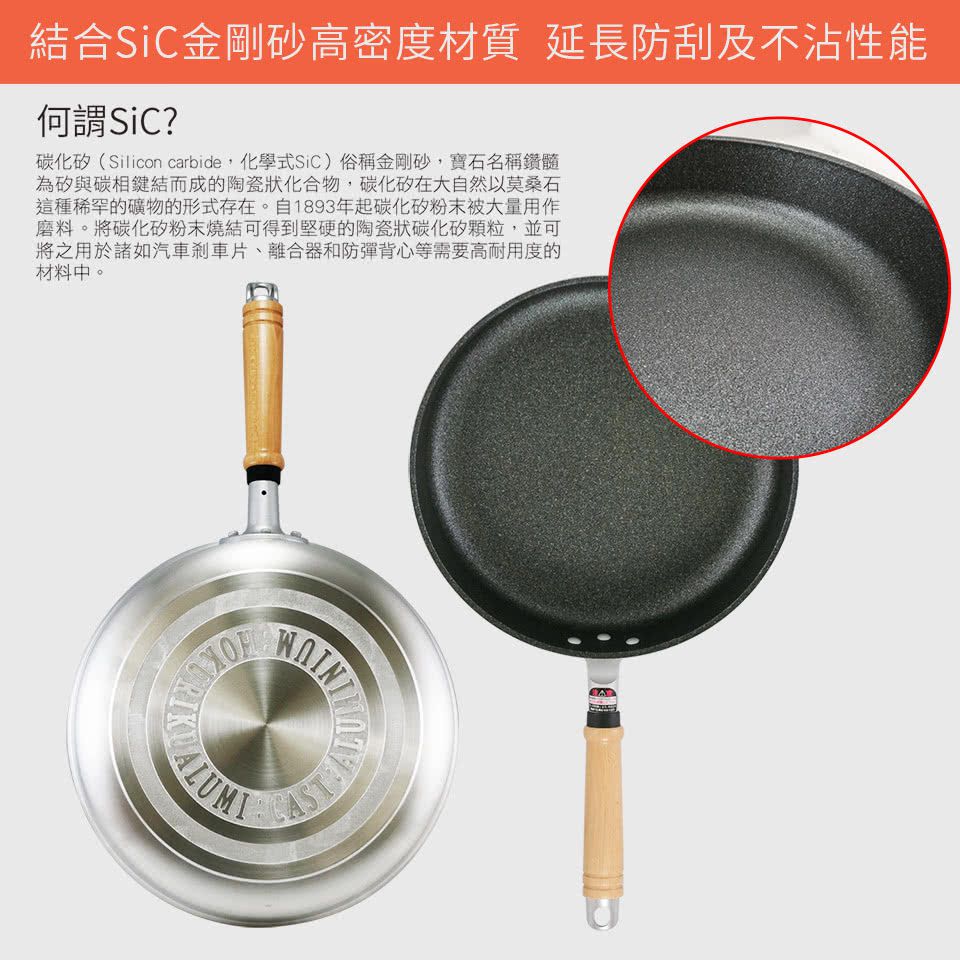 日本北陸 hokua - Mystar 黑金鋼不沾平底鍋-30cm