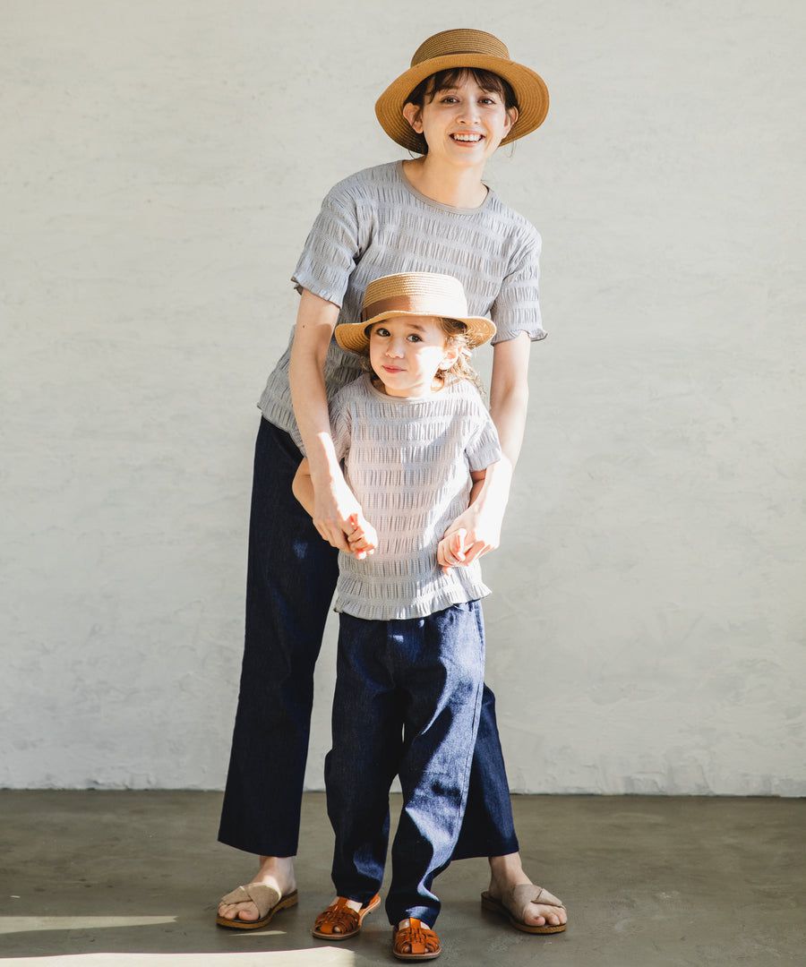 日本 PAIRMANON - 皺皺造型圓領短T(孩子)-灰